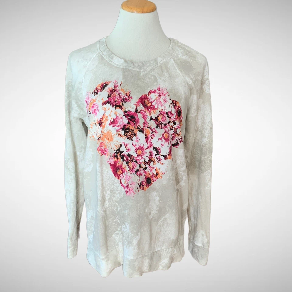 Толстовка Style & Co Sport из 100% хлопка с заклепками в виде сердца, размер M - Изображение 1 из 4