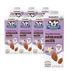 Mooala Vanilla Bean Almondmilk 33.8 Fl Oz Pack of 6 Organic Dairy Free 60 Cal... - Picture 1 of 8