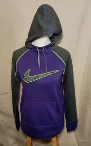 Nike Therma Fit Damen Hoodie Gr. L Sweatshirt Lila Grau Volt Center Swoosh - Bild 1 von 24