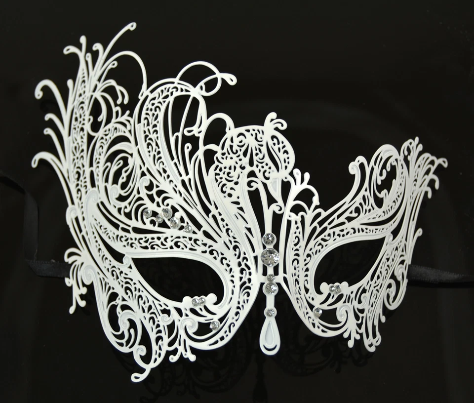 Máscara de fiesta veneciana negra para mujer Signstek metal corte láser filigrana mascarada Foto 1 de 1