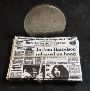 5 Texas Newspaper Newspapers Tied Bundle Print 1:12 Dollhouse Miniature 5875 - Picture 1 of 2