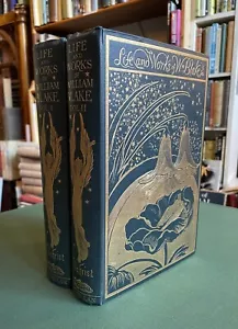 1880 Life of William Blake (2 Vols) Alexander Gilchrist : Decorative Cloth - Imagen 1 de 15