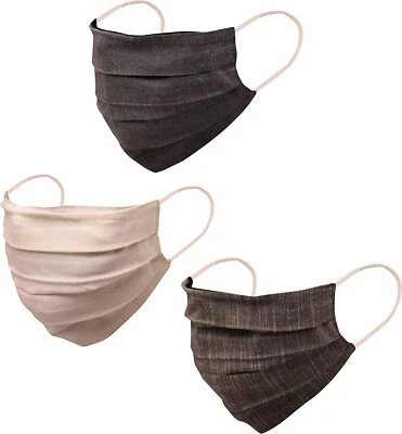 TOUCHSTONE 3 x Washable Cotton Face Mask Filter Pocket Double Layer Cotton fabric face mask