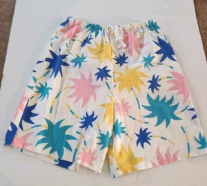 Vintage G.A.M.S. Colorful Palm Trees Women's Linen Shorts Made in USA Size S/M - Picture 1 of 14