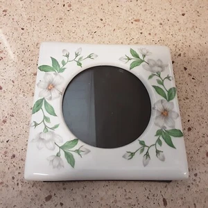 Limoges France Porcelain Picture Frame with Floral Decoration ~ 5" x 5" - Picture 1 of 8