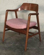 W.H. Gunlocke Mid-Century Modern Desk Lounge Dining Accent Arm Chair