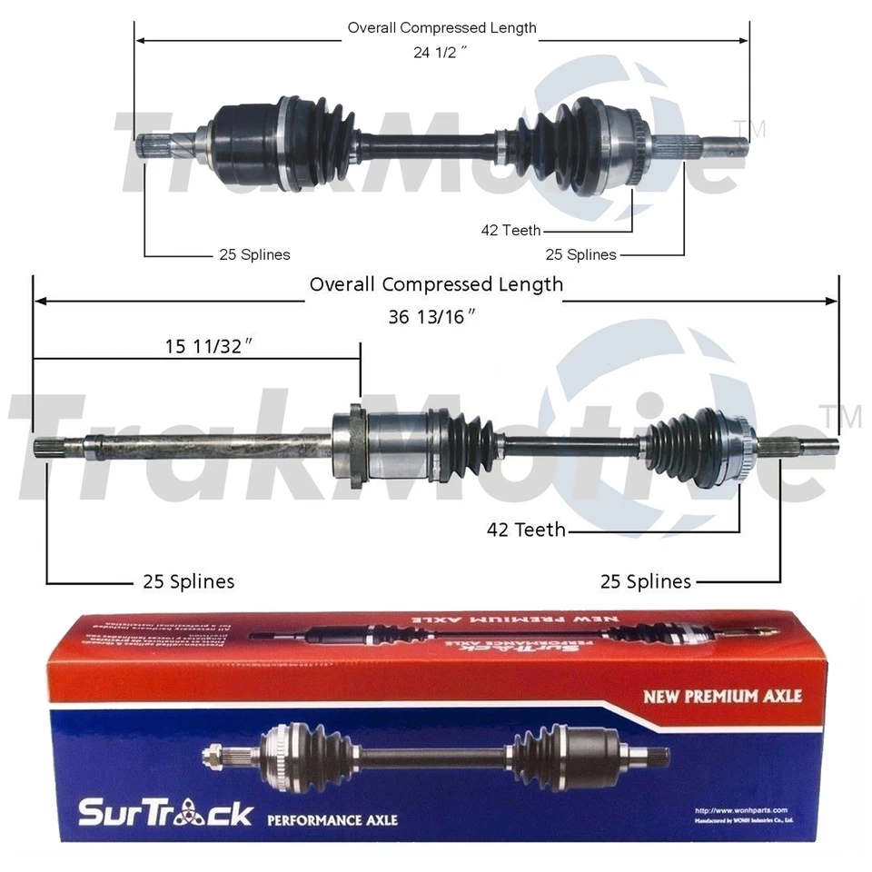 Juego de 2 ejes delanteros SurTrack CV para Nissan 200SX Sentra 2.0 L4 tracción delantera Foto 1 de 1