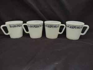 Lot 4 Vtg 70s Pyrex Old Town Blue Onion #1410 Coffee Cups Mugs 10 oz        B2 - Picture 1 of 17