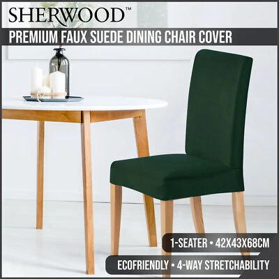 Sherwood Faux Suede Stretch Slipcover Chair Cover Protector 1 Seater Eden Green - image 1 of 4