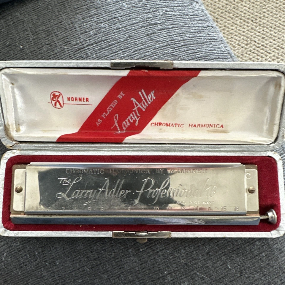 Vintage Hohner Larry Adler Professional Chromatic Harmonica 16 Holes Key Of C - image 1 of 4