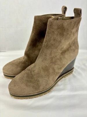 Bota de cuña Tory Burch River Rock marrón tostado gamuza 8,5 M suela Foto 1 de 4