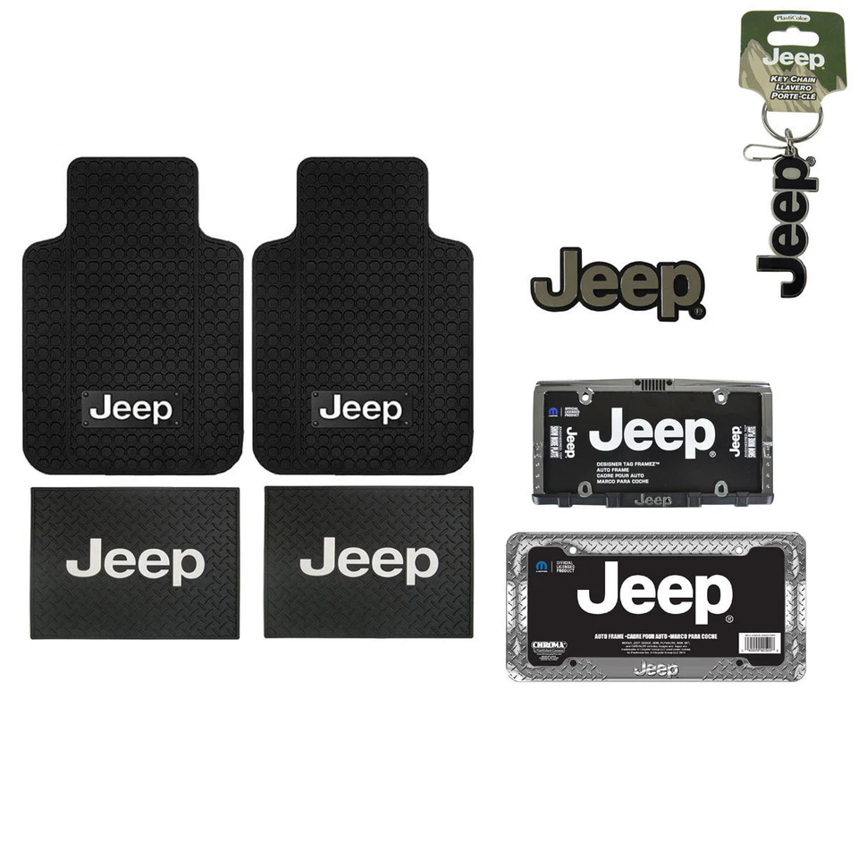 New Jeep Truck Car Truck Front Back Floor Mat / License Plate Frame / Seat Cover Foto 1 de 1