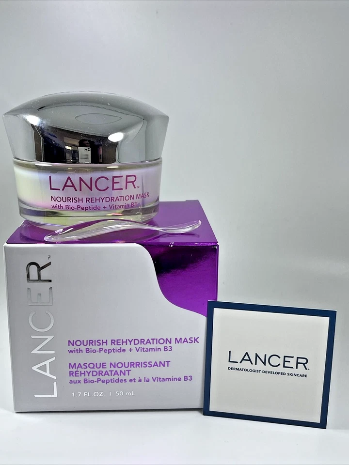 NIB LANCER NOURISH REHYDRATION MASK WITH BIO PEPTIDE & VIT B3 FULLSIZE 1.7 OZ - Image 1 of 2
