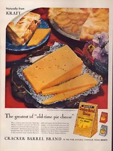 Anuncio impreso de queso Cracker Barrel 1958 The Greatest of Old Time Pie Cheese Kraft - Imagen 1 de 1