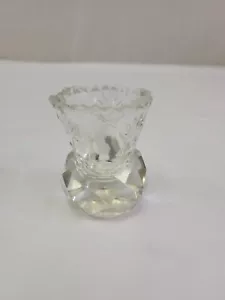 Vintage Böhmen Bleikristall geschnittenes Glas Sägezahn Zahnstocher Halter - Bild 1 von 7