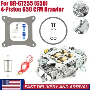 Carburetor For 4150 Holley Brawler 650 CFM 4 Barrel Double Pumper Electric Choke - Picture 1 of 12