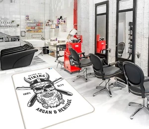 Alfombra antideslizante 3D barba blanca R382 peluquería alfombra redonda elegante panda - Imagen 1 de 5