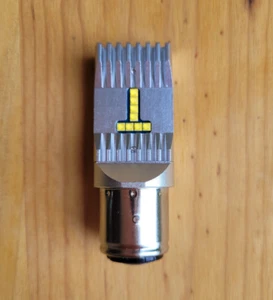 LED 6V 24/48W Sock BA 21 D (MARCHAL Type) 4,300K Warm White Motorcycle/Car Light - Picture 1 of 5