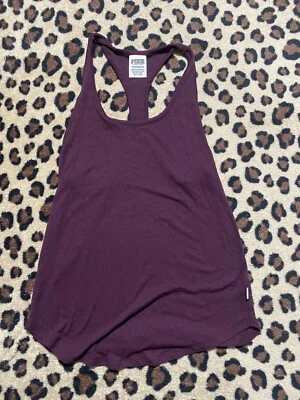 Camiseta sin mangas rosa Y2K Victoria's Secret logotipo Xs cuello redondo acanalado Foto 1 de 4