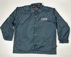 Quiksilver Vintage Button Up Lined Windbreaker Jacket Size L Green Surf Wear - Picture 1 of 16