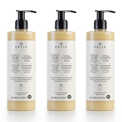 Prija Massage Lotion mit Zypressenduft 3x 380ml Flakon Oil Wellness cypress oil