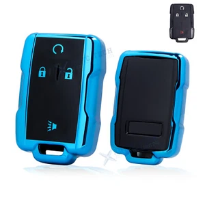 For Chevrolet Suburban GMC Yukon 4 Buttons Remote Key TPU Fob Cover Case Holder - Picture 1 of 8