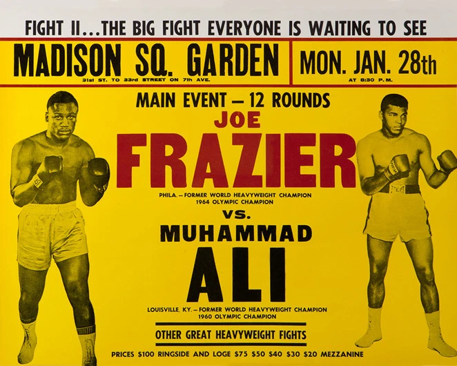 1974 Boxing MUHAMMAD ALI vs JOE FRAZIER Glossy 8x10 Photo Title Fight II Poster - Image 1 of 1