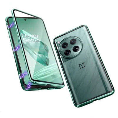 For OnePlus 12 5G Magnetic Adsorption 360° Full Body Tempered Glass Case Cover - Image 1 of 4