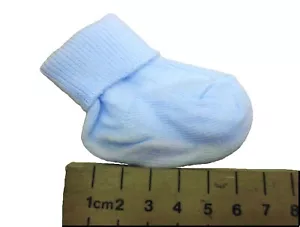 PREMATURE BABY REBORN - DOLL Baby Blue 6 pairs TURN OVER TOP ANKLE socks - Picture 1 of 1