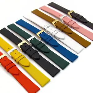 Extra-Long XL Fine Calf Leather Ladies Watch Strap 12mm 14mm Lots of Colours - Picture 1 of 20