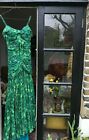 Jenny Packham Silk Green Mermaid Dress & shawl. Atelier/showroom sample Size 10