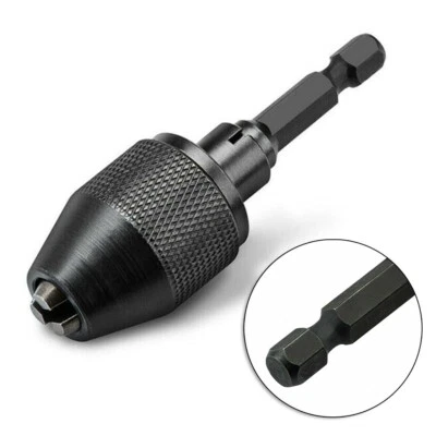 Bohrfutter Schnellwechsel Schwarz Sechskant Treiber 0.3-3.6mm 1/4 " Adapter - Bild 1 von 4