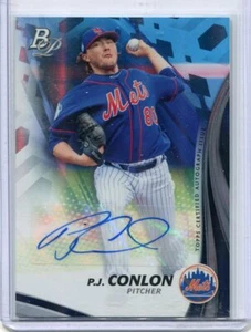 Bowman Platinum P.J. 2017 Autógrafo Conlon Prospect SP New York Mets - Imagen 1 de 1