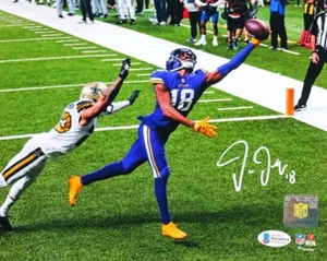 Justin Jefferson Mn Vikings Ristampa Auto 8x10 Foto Colori RISTAMPA #JJ5 - Foto 1 di 1