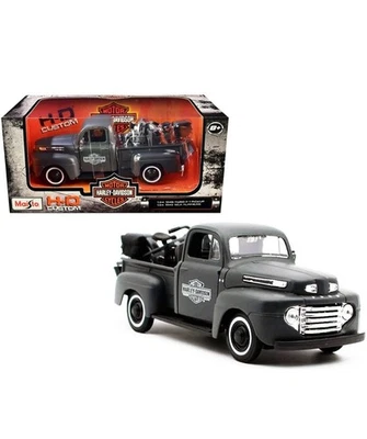 Ford F-1 1948 y Harley-Davidson WLA Flathead gris oscuro 1/24 de Maisto 32185 Foto 1 de 4