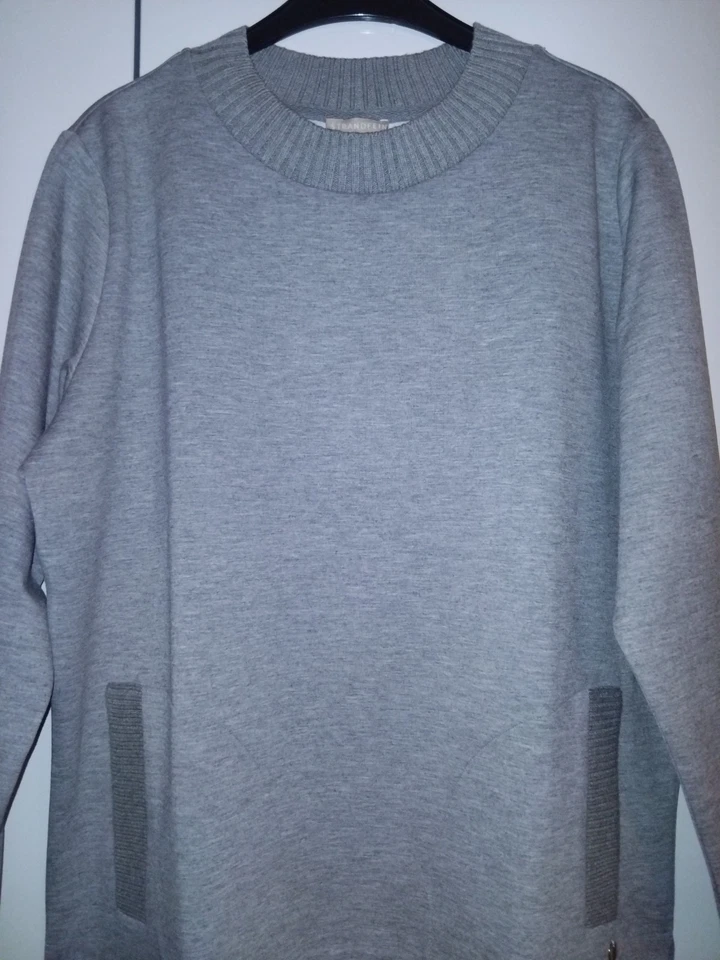 STRANDFEIN  Pullover  Sweatshirt Gr.40,Grau meliert  mit Taschen  NEU TOP!!! - Bild 1 von 4