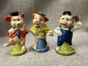 Juego de figuras Disney bisque porcelana años 40 tres cerditos - Imagen 1 de 8