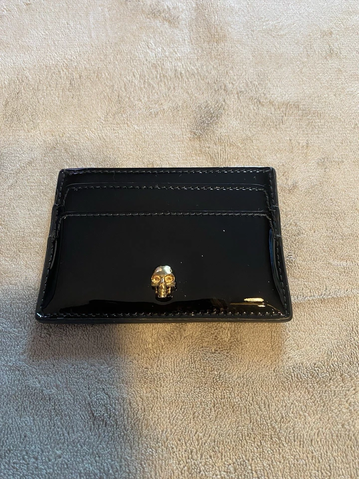 Alexander McQueen Skull Leather Card Holder 6 slots  Size: 4.33”W 2.76” H 3.9” D - Image 1 of 4