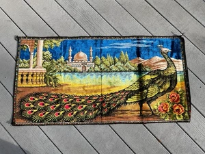 Vintage Velvet Peacock Tapestry  - Picture 1 of 3