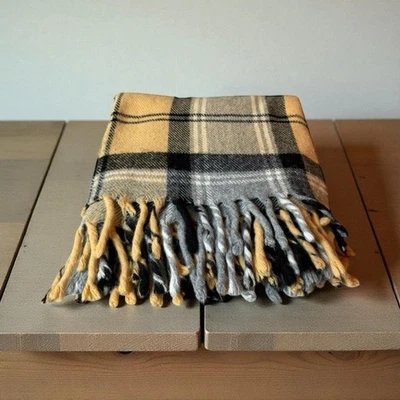 De colección Faribo Pelusa Telar Lanzamiento Afgano Cuadros Estadio Mantas Molino de Lana Foto 1 de 4