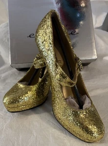 New In Box Ellie 4" Double Strap Glitter Mary Jane Shoes Size 10 - Picture 1 of 12