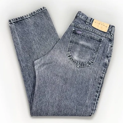 Jeans Vintage Desteñidos Negros Pierna Cónica 34x29 Riders Algodón Denim EE. UU. Hecho en Unión Foto 1 de 4