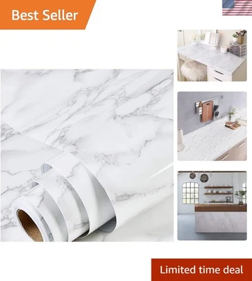 Elegant Marble Peel and Stick Wallpaper 17.7x78.7 - Easy to Apply and Removable - Image 1 of 4