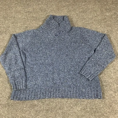 Suéter Woolrich Mujer Grande L Azul Cuello Pullover Henley Ramie Mezcla de Lana Foto 1 de 4
