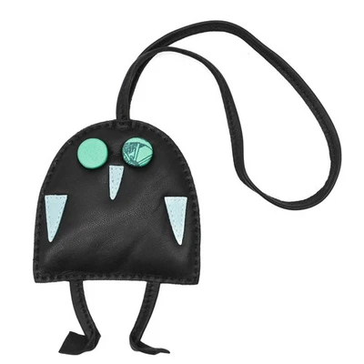 Llavero Hermes Petit Ash Owl Charm cuero negro/verde usado Foto 1 de 4
