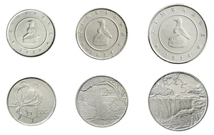Juego de 3 piezas Zimbabwe 1-5 zig, respaldo dorado, 2024, N #412920-412923, como nuevo - Imagen 1 de 4