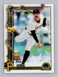 2025 Topps Holiday #H70 Paul Skenes Holiday Back SP Pittsburgh Pirates - Picture 1 of 2