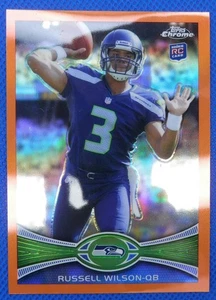 Russell Wilson #40 2012 Topps Chrome Orange Border Rookie Football Card - Picture 1 of 2
