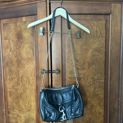 Bolso Bandolera Rebecca Minkoff MAC Cuero Negro Herrajes Plateados Foto 1 de 4