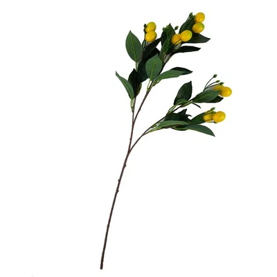 a-Bunch Artificiale Limone Ramo W/Verde Foglie Artificiale Frutta Limone Albero - Immagine 1 di 4